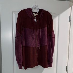 Gilded Intent Maroon Textured Hoodie